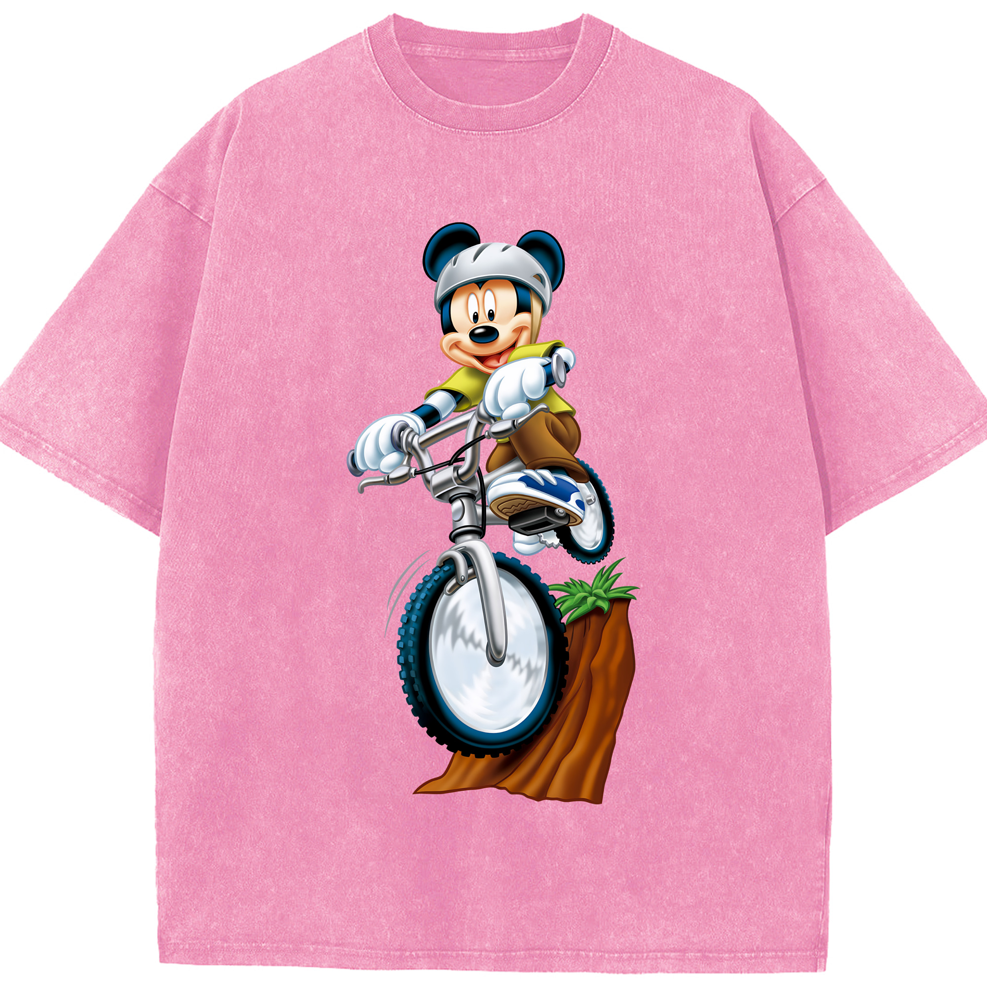 （画像用） ミッキーマウス Mickey Mouse 綿100% ヴィンテージ風 半袖Tシャツ（フロントプリント）